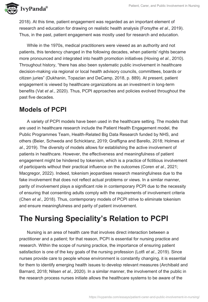 Patient, Carer, and Public Involvement in Nursing. Page 2