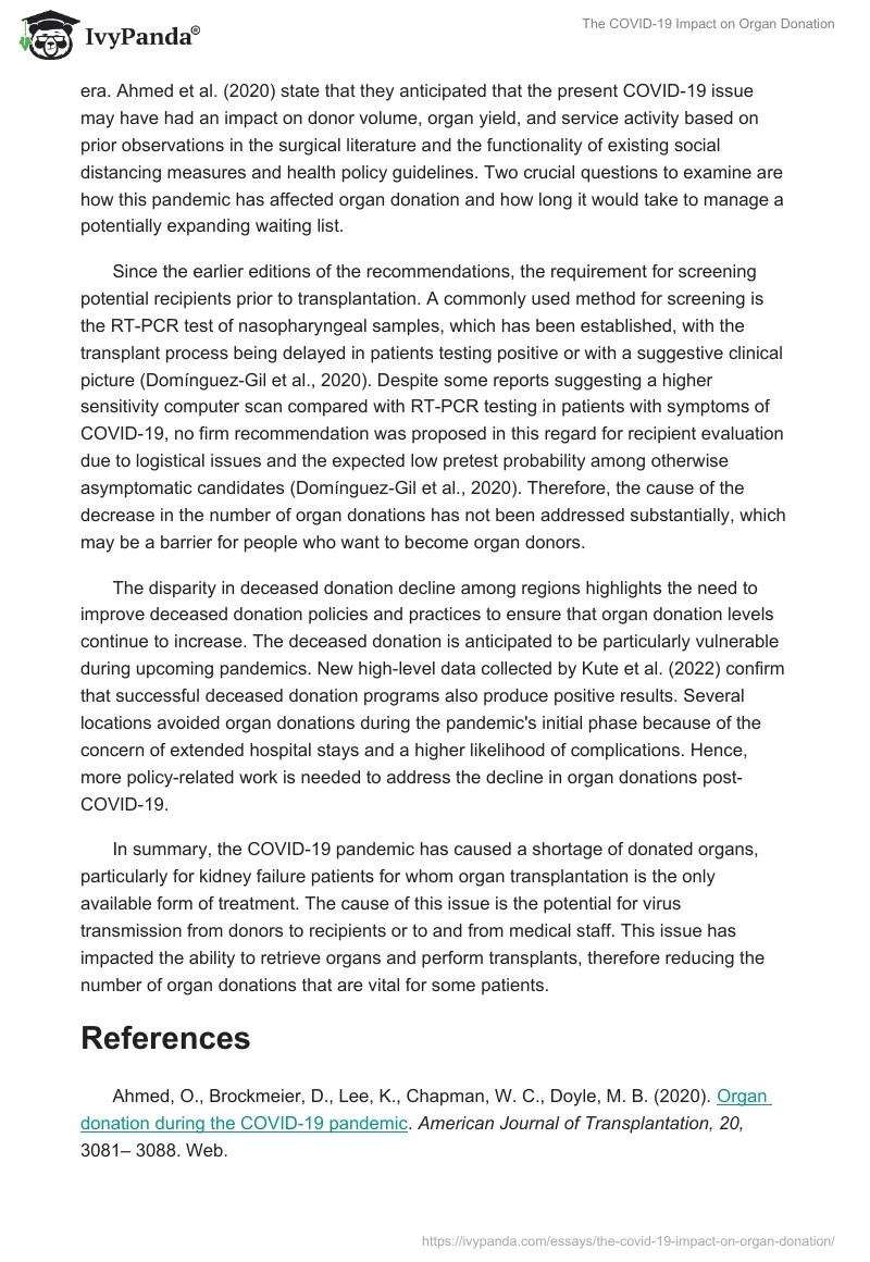 The COVID-19 Impact on Organ Donation. Page 4