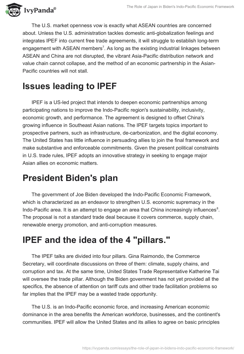 The Role of Japan in Biden's Indo-Pacific Economic Framework. Page 5