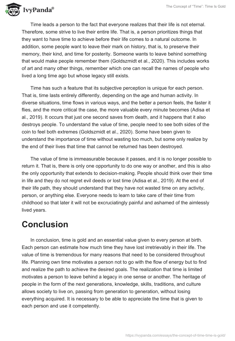The Concept of “Time”: Time Is Gold. Page 2
