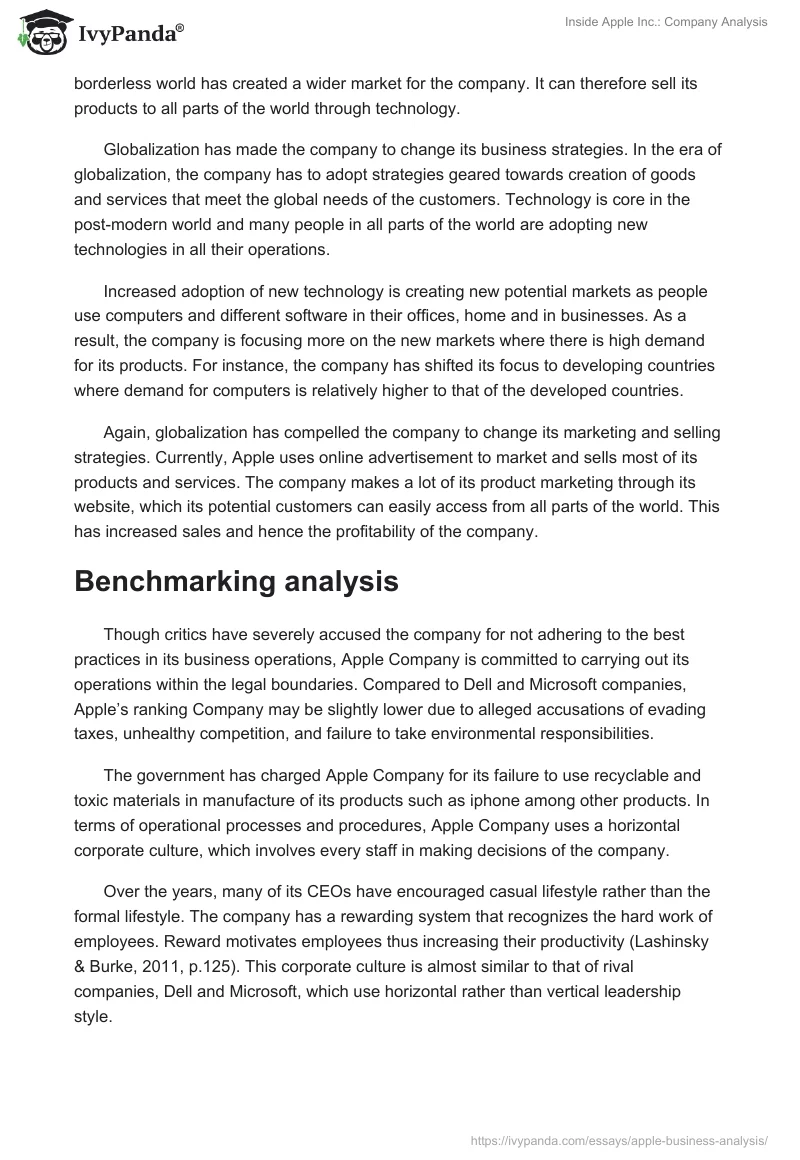Inside Apple Inc.: Company Analysis. Page 5