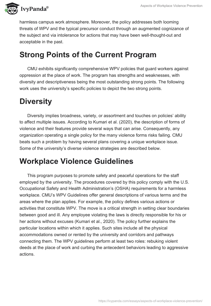 Aspects of Workplace Violence Prevention. Page 4