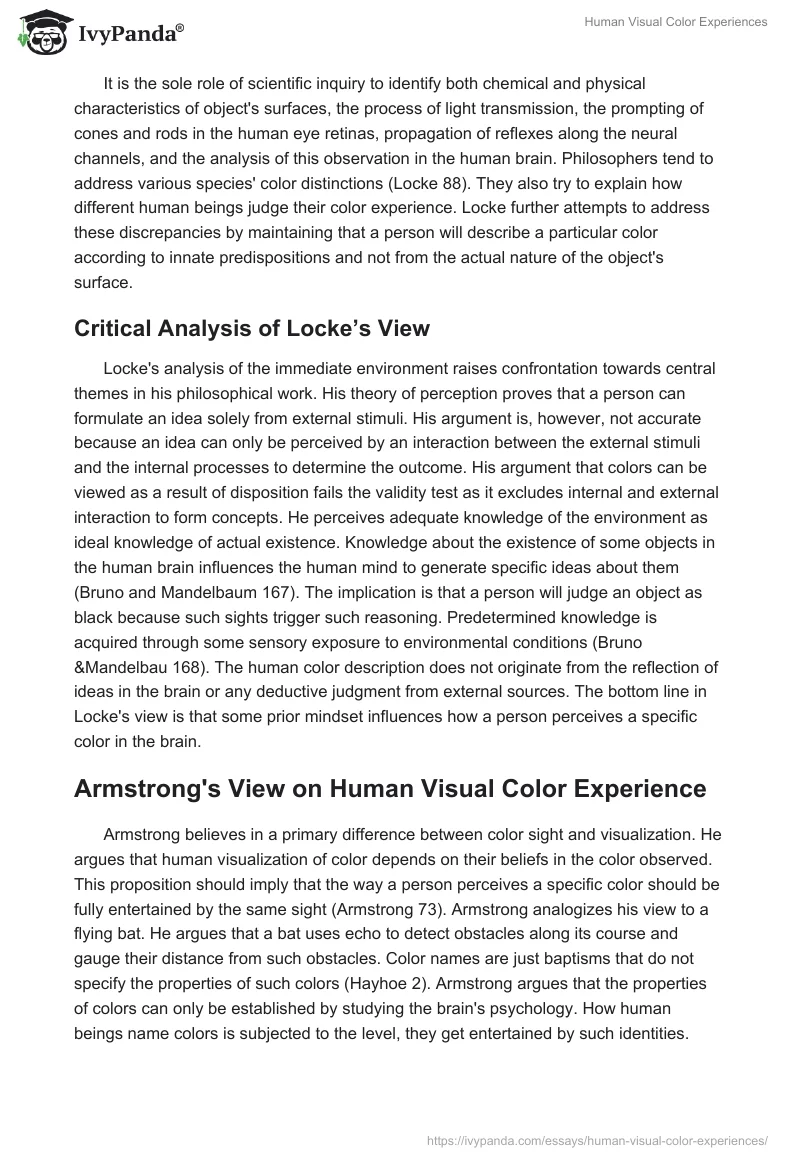 Human Visual Color Experiences. Page 3