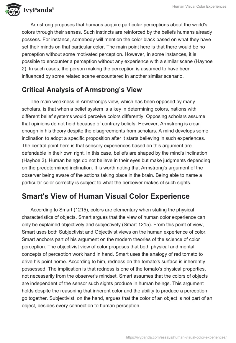 Human Visual Color Experiences. Page 4