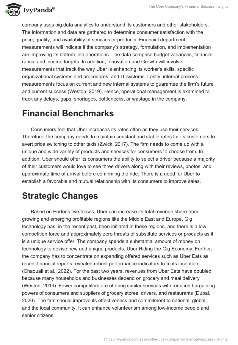 The Uber Company's Financial Success Insights. Page 2