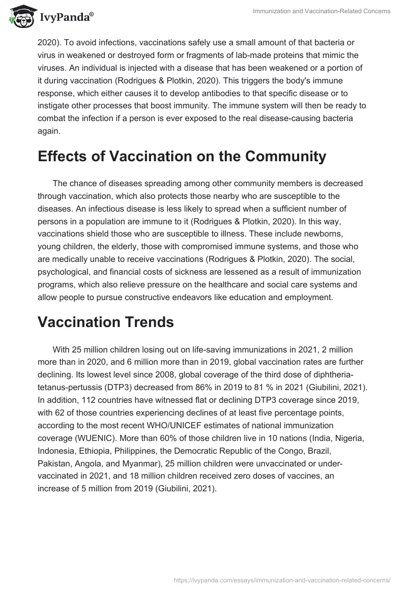 Immunization and Vaccination-Related Concerns. Page 2