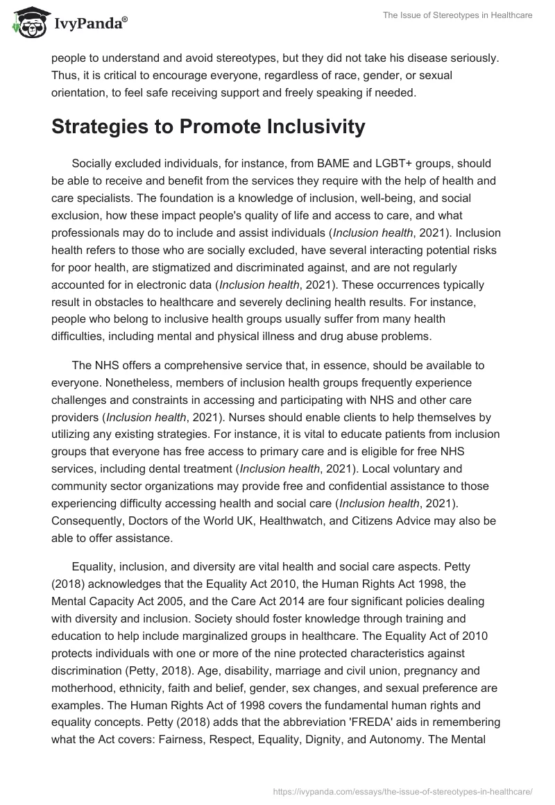 The Issue of Stereotypes in Healthcare. Page 4