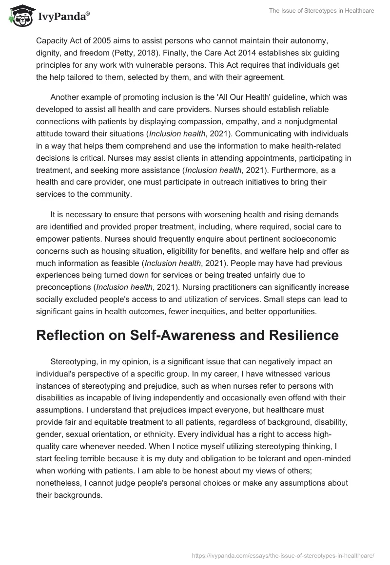 The Issue of Stereotypes in Healthcare. Page 5