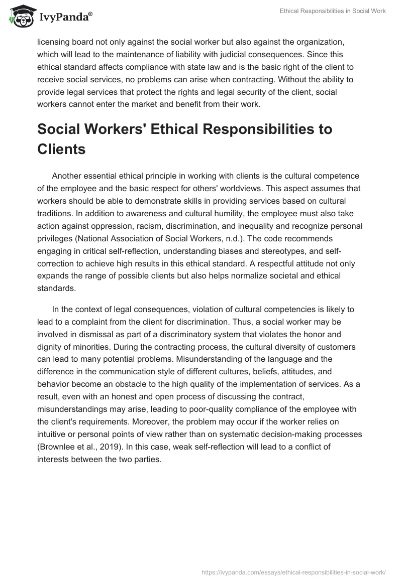 Ethical Responsibilities in Social Work. Page 2