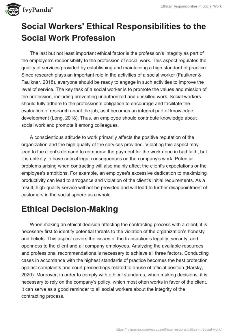 Ethical Responsibilities in Social Work. Page 3