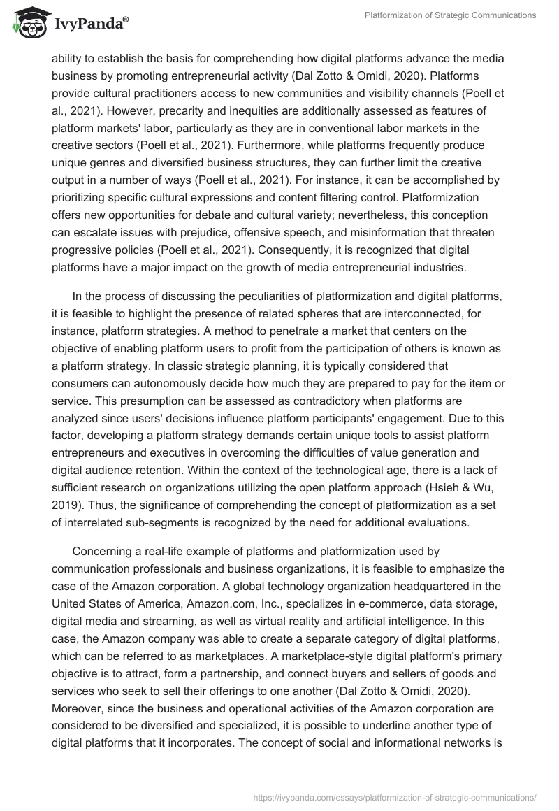 Platformization of Strategic Communications. Page 2
