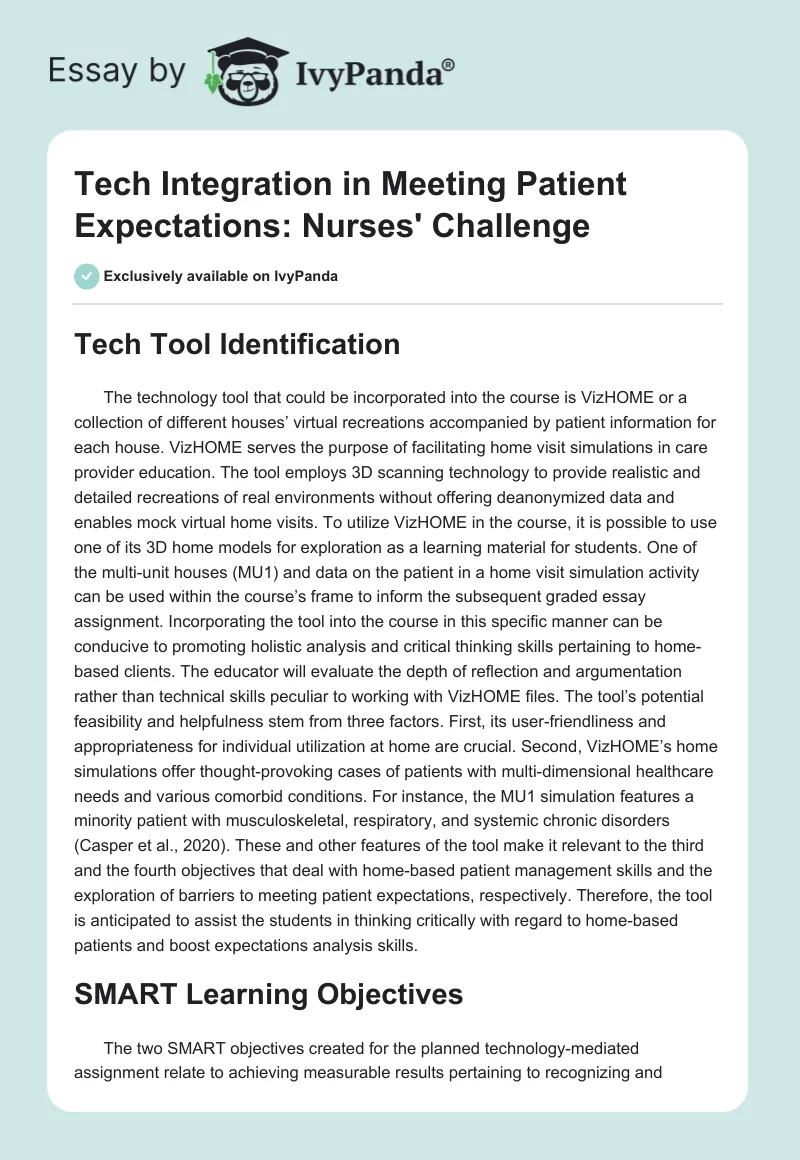 Tech Integration in Meeting Patient Expectations: Nurses' Challenge. Page 1