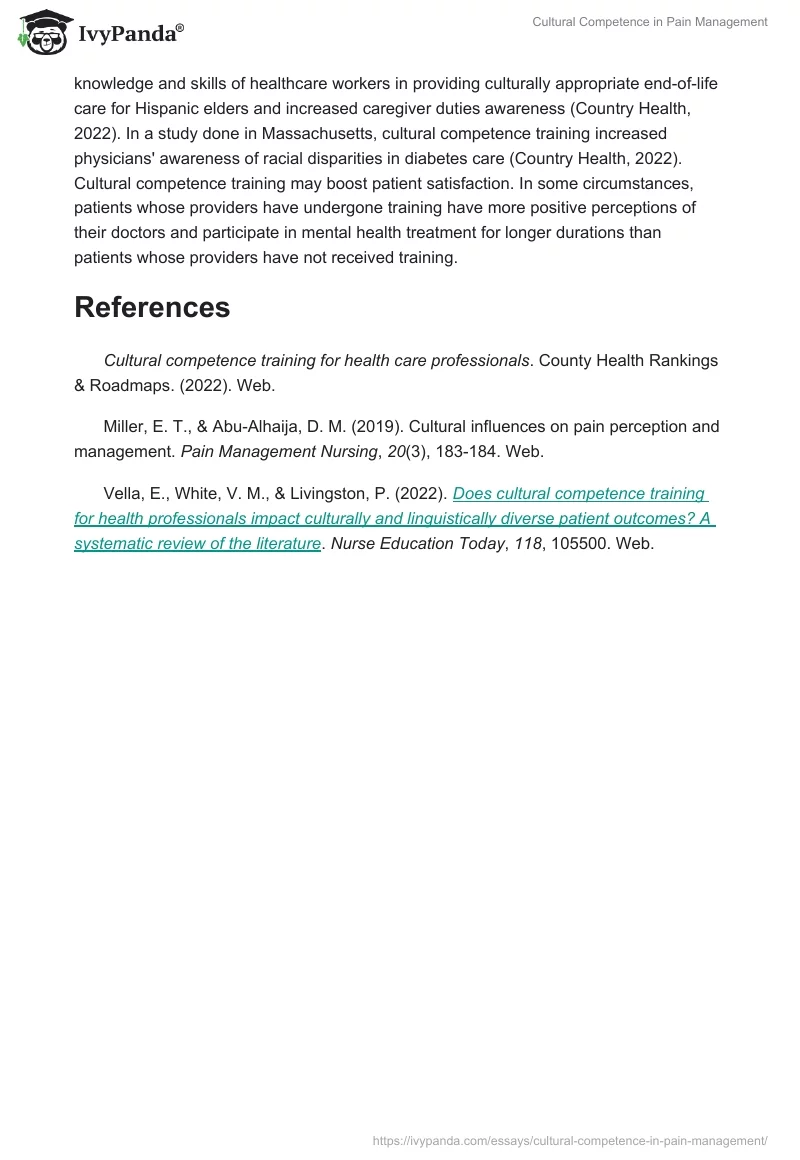 Cultural Competence in Pain Management. Page 3