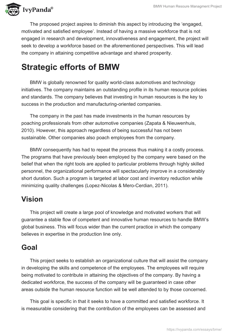BMW Human Resoure Managment Project. Page 4
