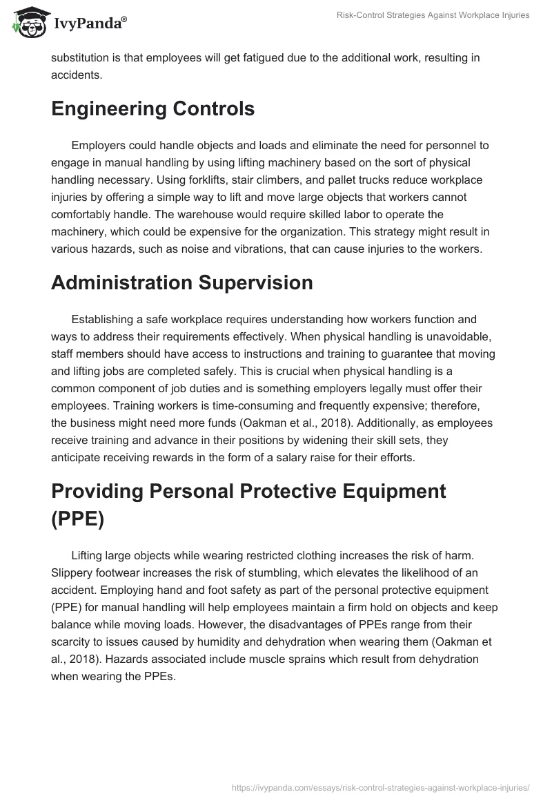 Risk-Control Strategies Against Workplace Injuries. Page 2