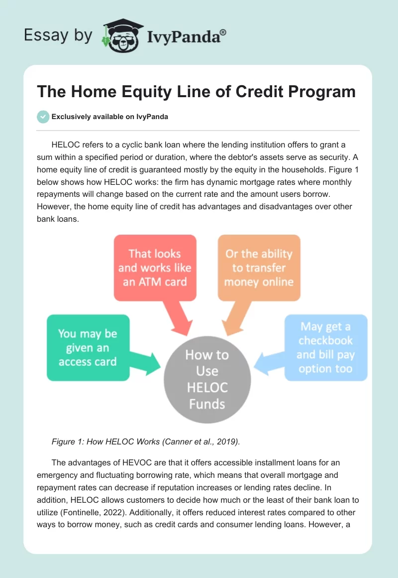 The Home Equity Line of Credit Program - 654 Words