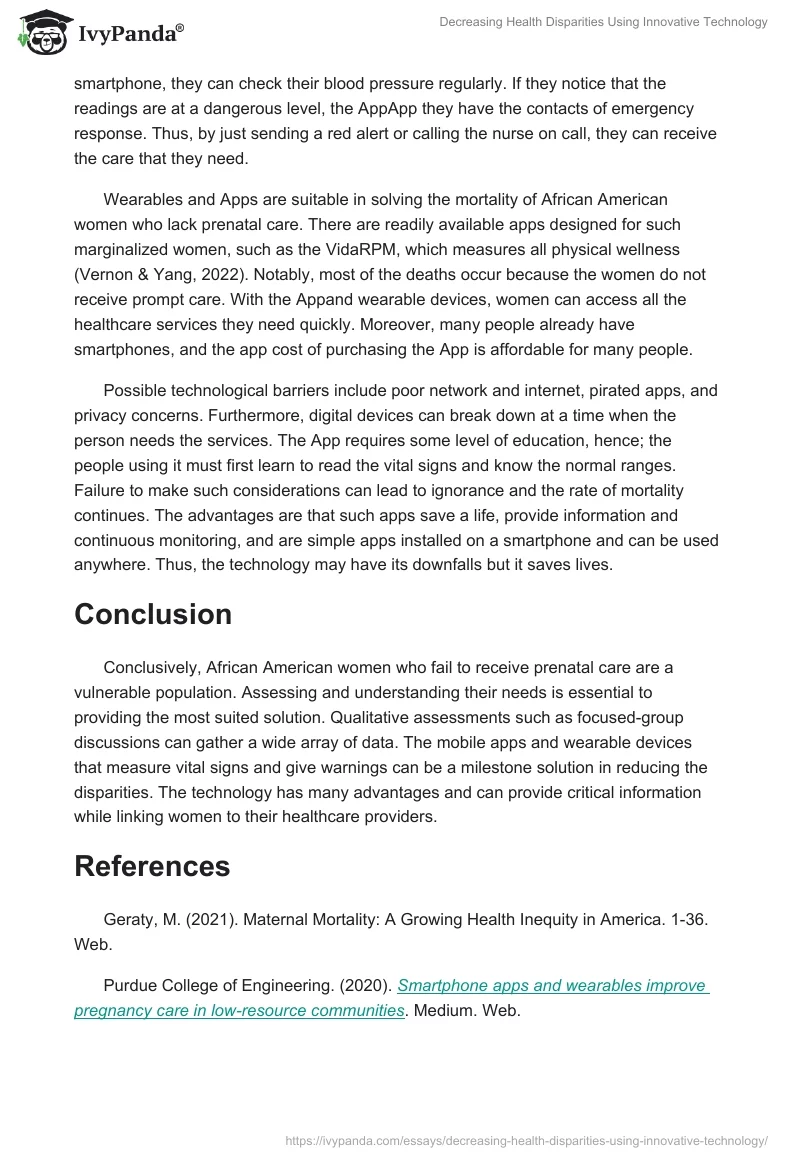 Decreasing Health Disparities Using Innovative Technology. Page 3