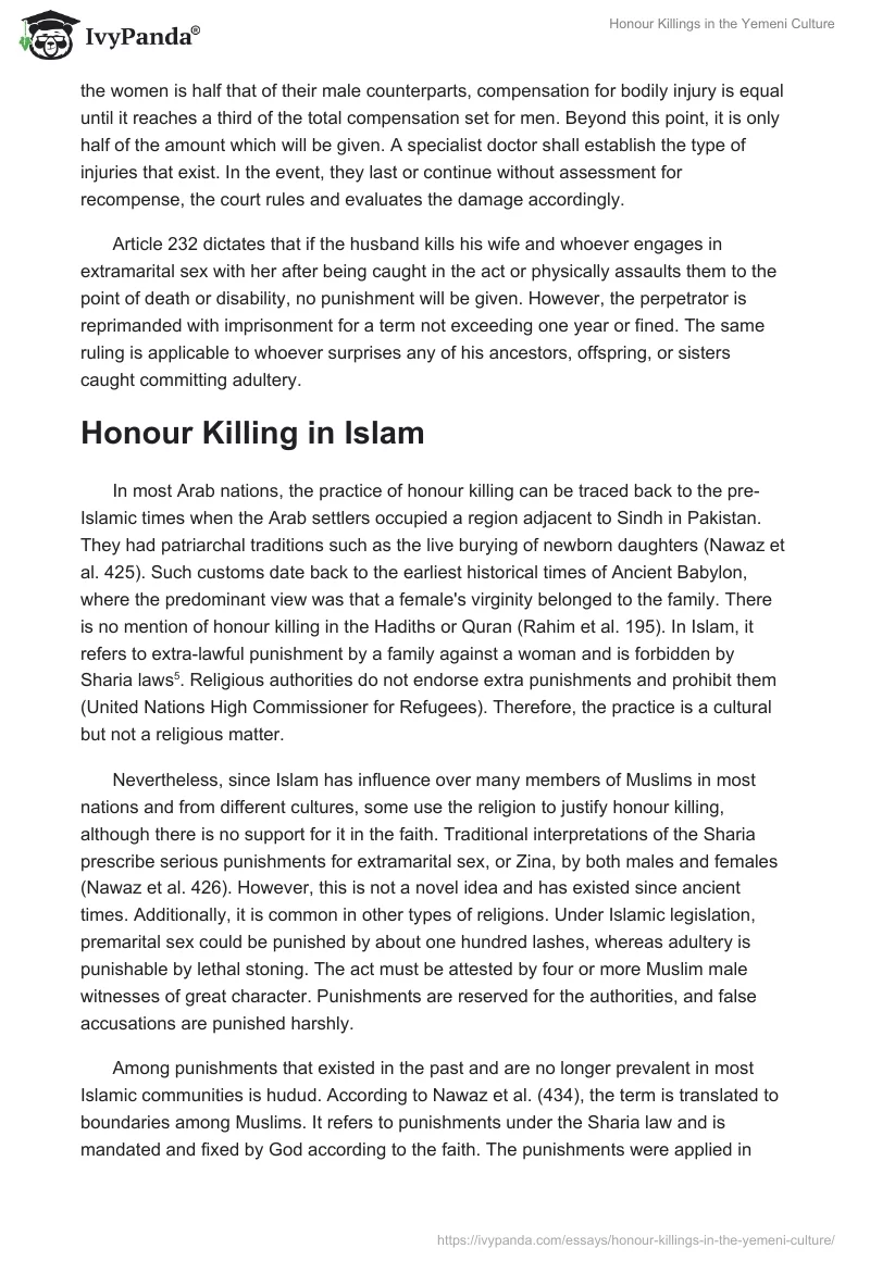Honour Killings in the Yemeni Culture. Page 3