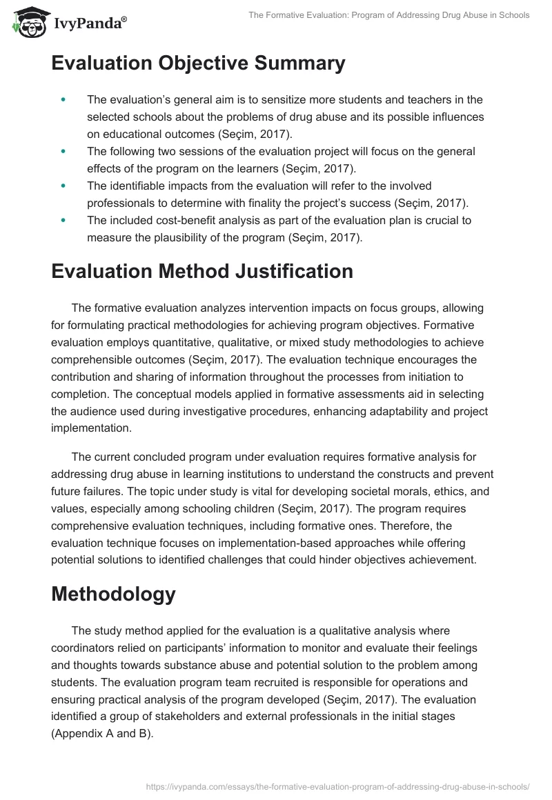 The Formative Evaluation: Program of Addressing Drug Abuse in Schools. Page 2