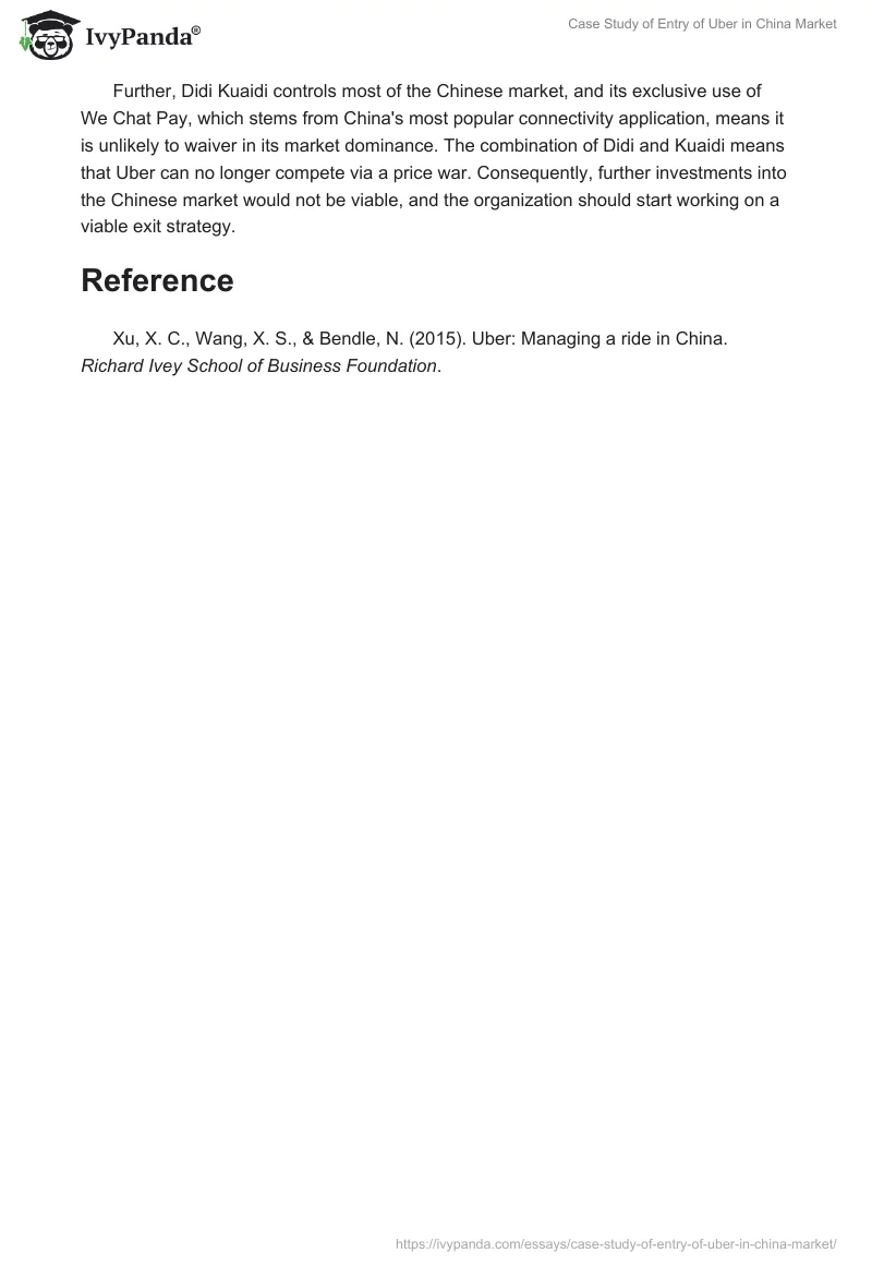 Case Study of Entry of Uber in China Market. Page 4
