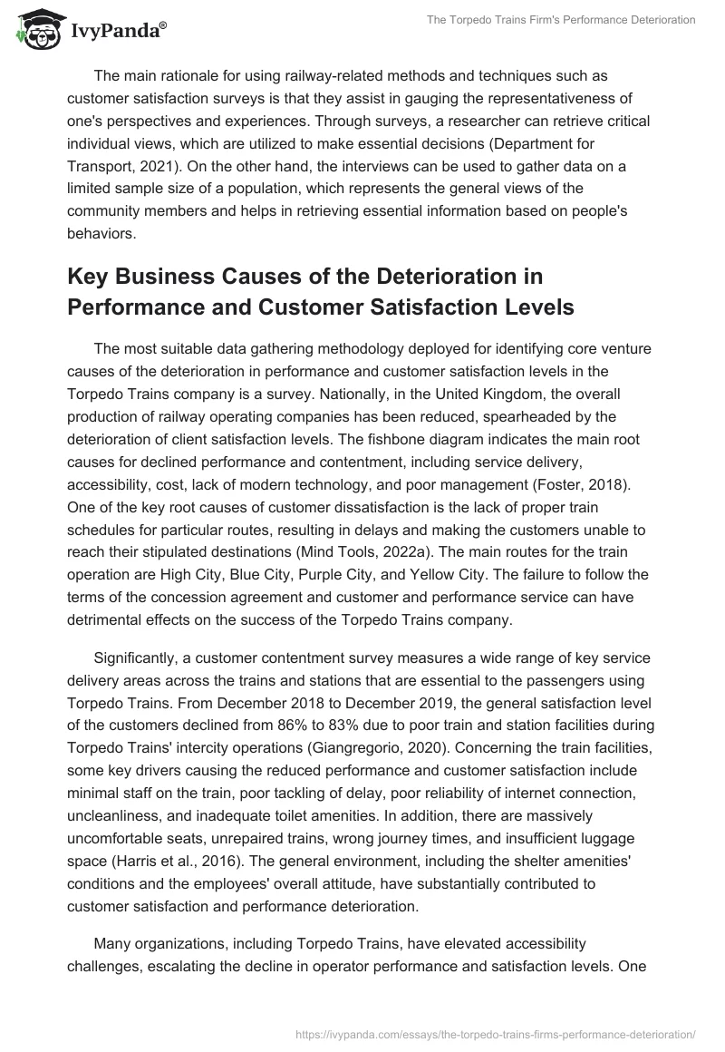 The Torpedo Trains Firm's Performance Deterioration. Page 2