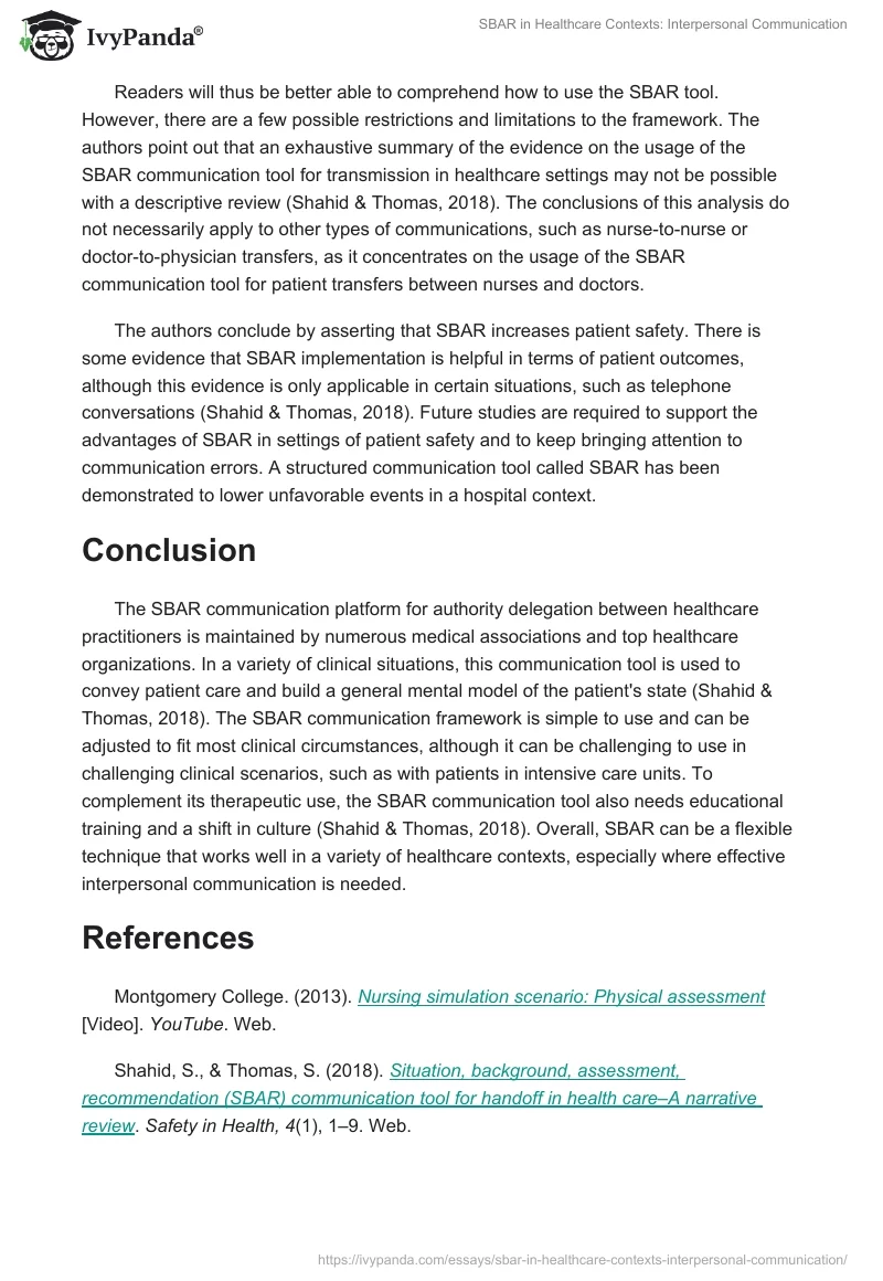 SBAR in Healthcare Contexts: Interpersonal Communication. Page 2