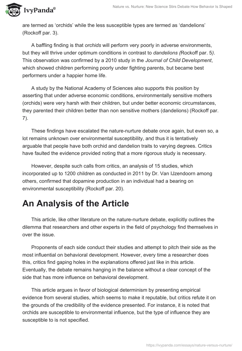 Nature vs. Nurture: New Science Stirs Debate How Behavior Is Shaped. Page 2