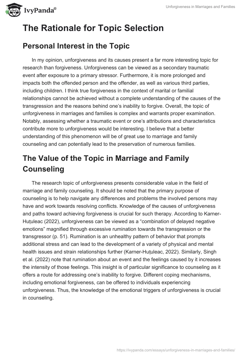 Unforgiveness in Marriages and Families. Page 2