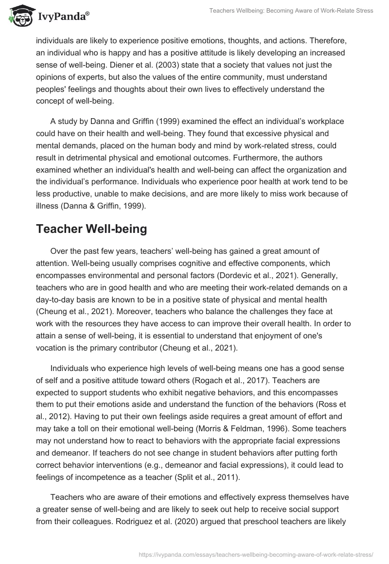 Teachers Wellbeing: Becoming Aware of Work-Relate Stress. Page 4