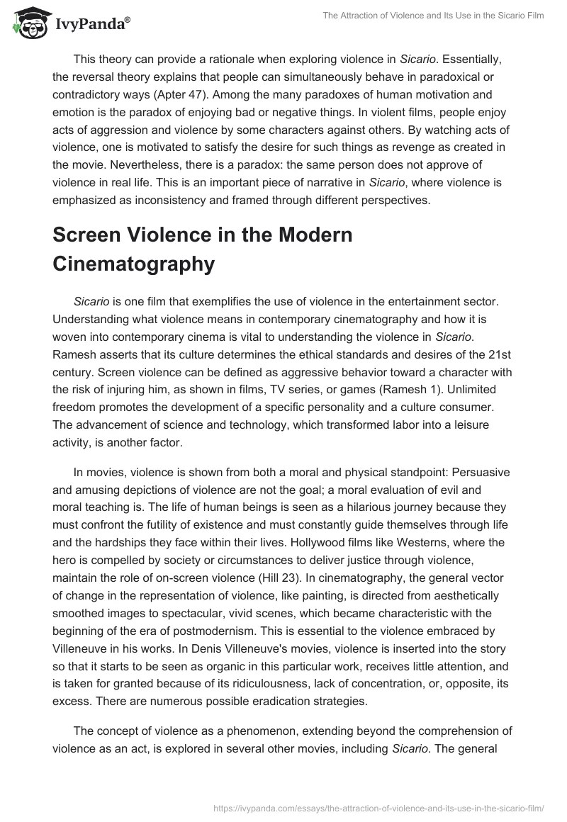 The Attraction of Violence and Its Use in the Sicario Film. Page 4