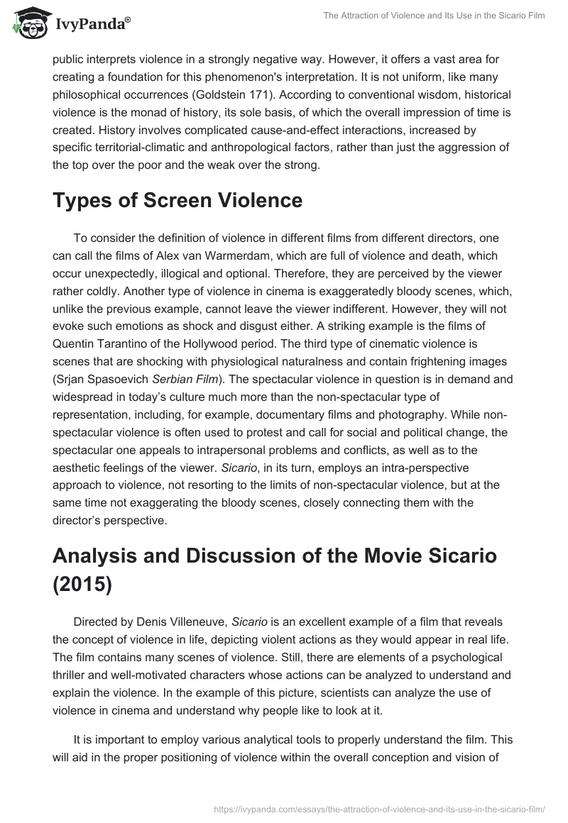 The Attraction of Violence and Its Use in the Sicario Film. Page 5