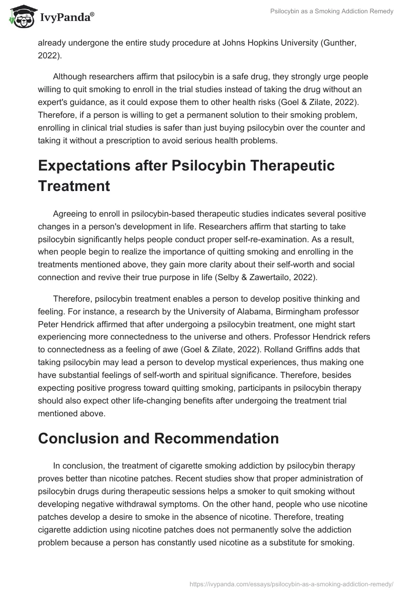 Psilocybin as a Smoking Addiction Remedy. Page 3