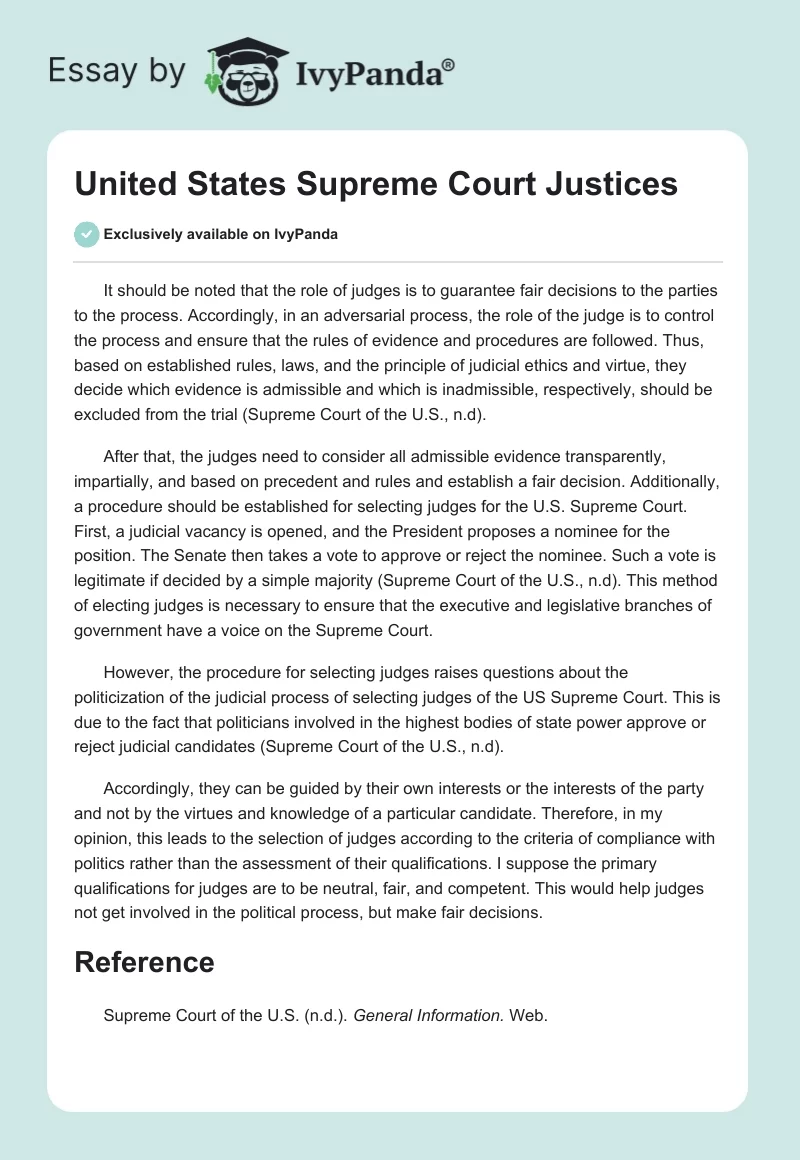 United States Supreme Court Justices. Page 1