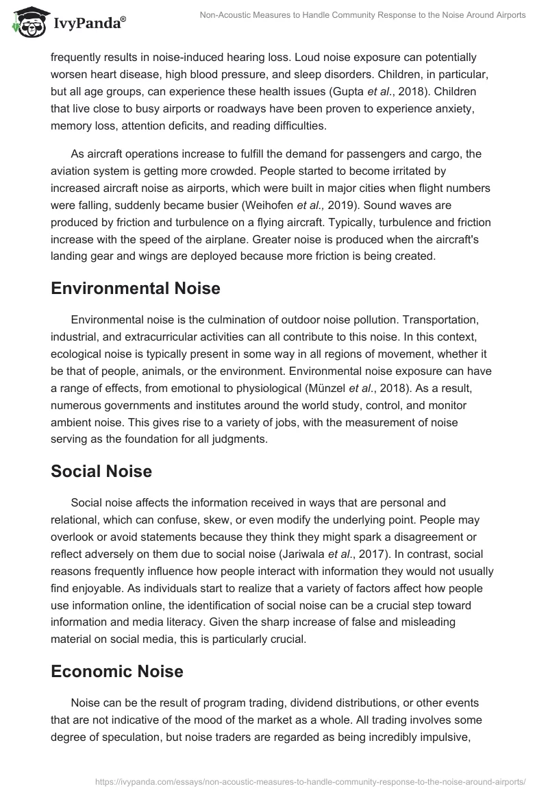Non-Acoustic Measures to Handle Community Response to the Noise Around Airports. Page 2