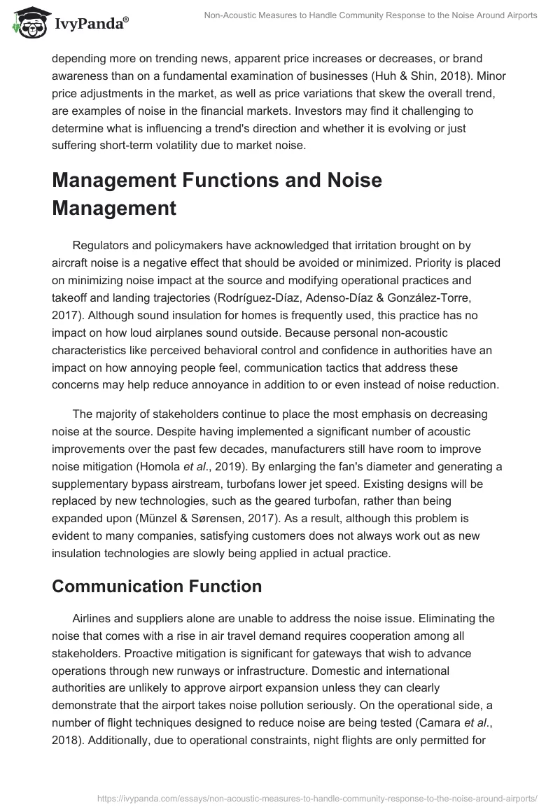 Non-Acoustic Measures to Handle Community Response to the Noise Around Airports. Page 3
