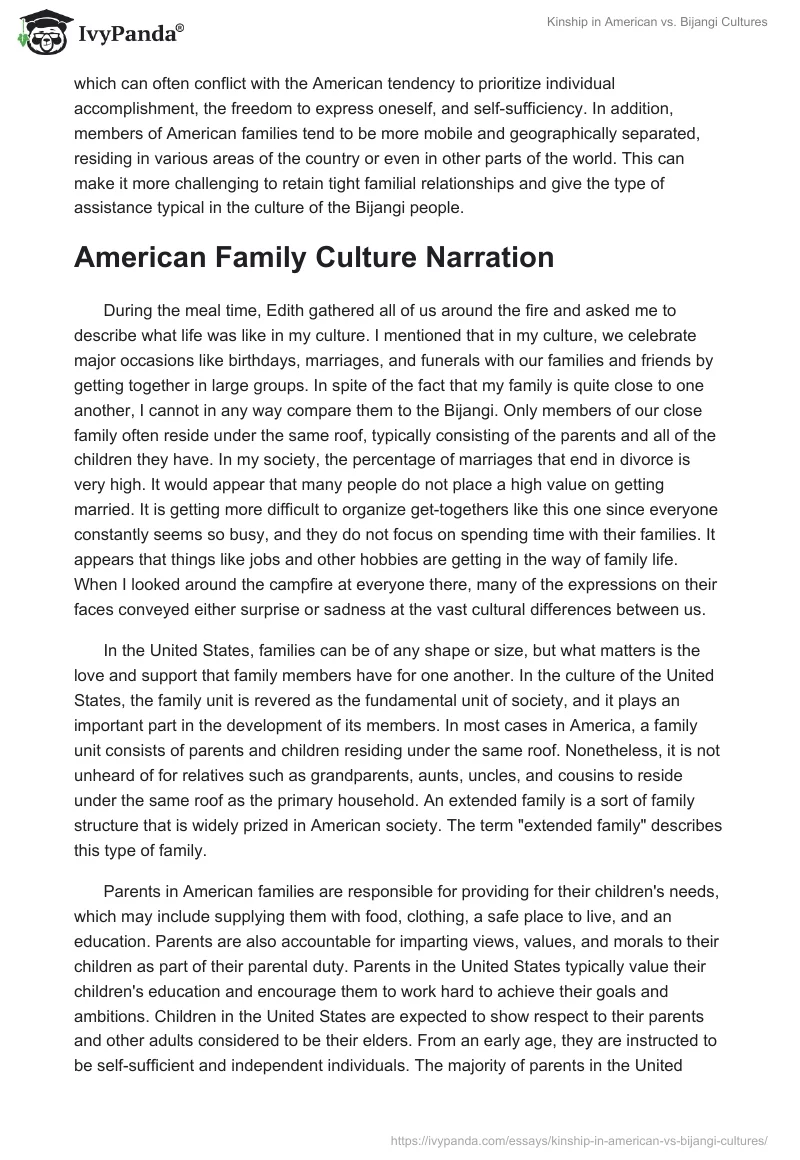 Kinship in American vs. Bijangi Cultures. Page 5