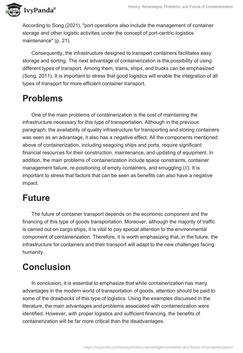 History, Advantages, Problems, and Future of Containerization. Page 2