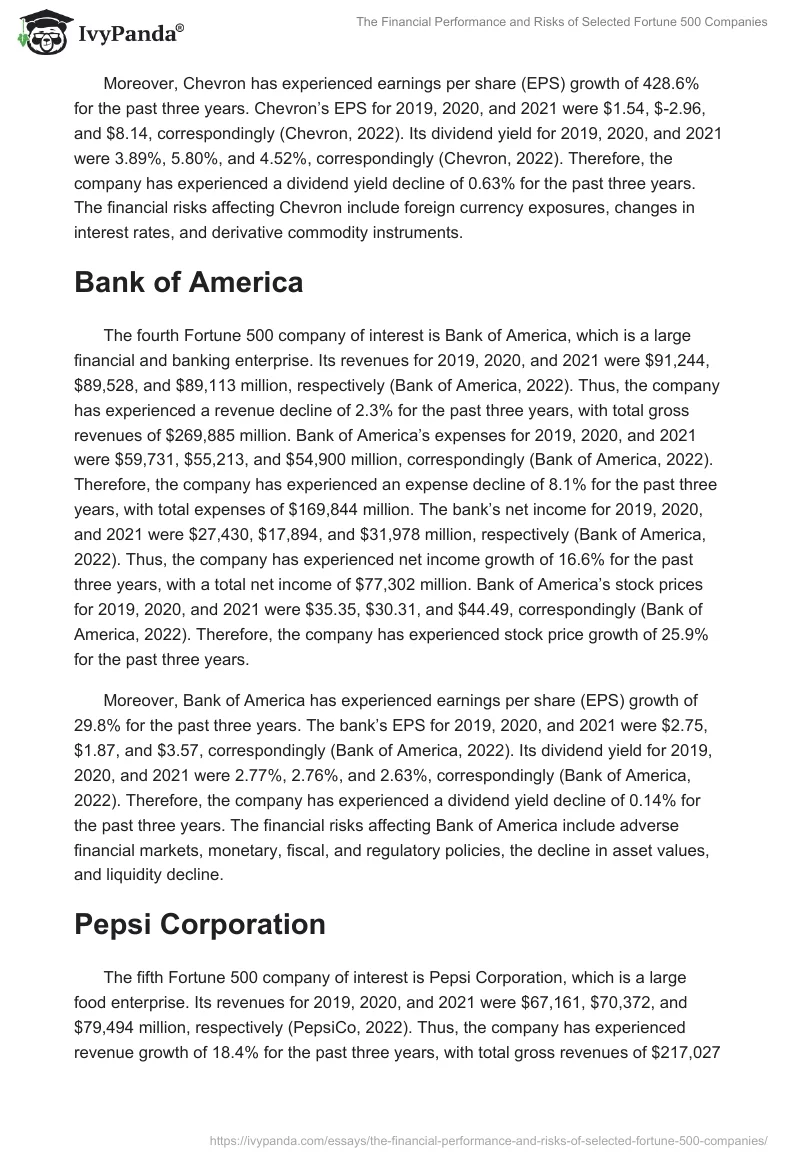 The Financial Performance and Risks of Selected Fortune 500 Companies. Page 3