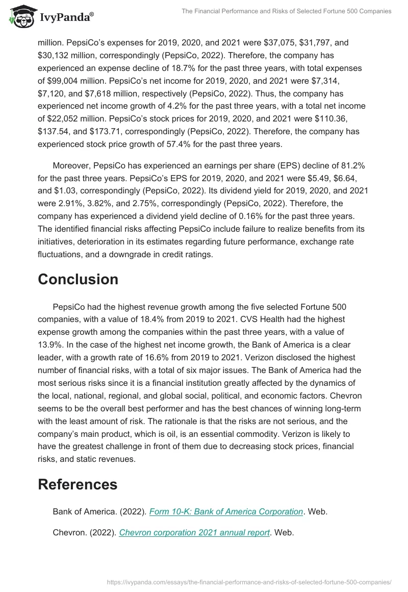The Financial Performance and Risks of Selected Fortune 500 Companies. Page 4