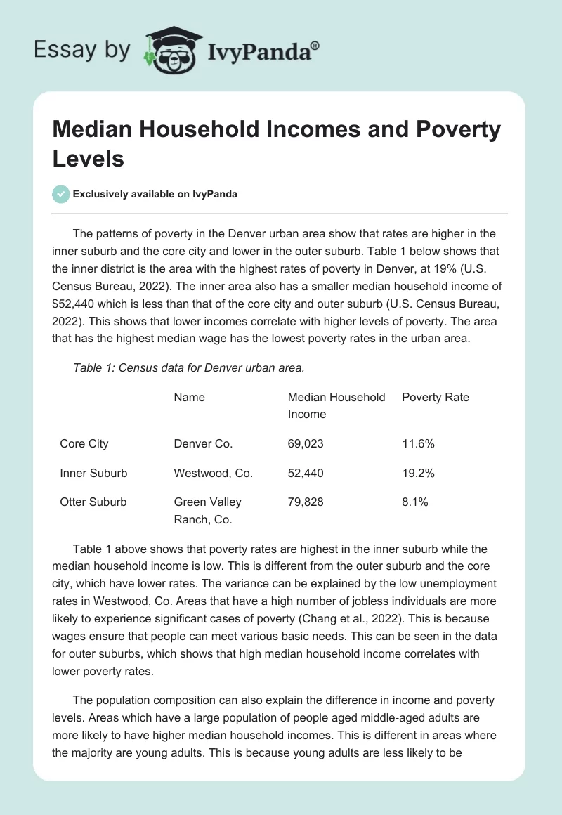 Median Household Incomes and Poverty Levels. Page 1
