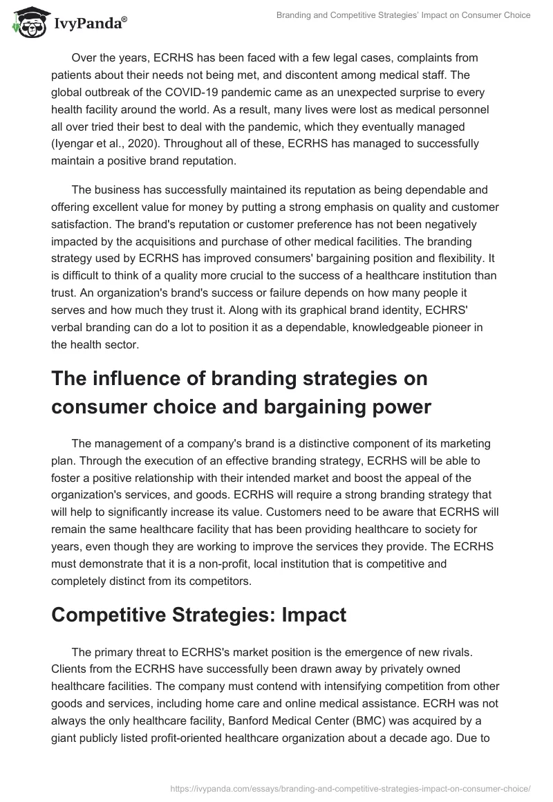 Branding and Competitive Strategies’ Impact on Consumer Choice. Page 2