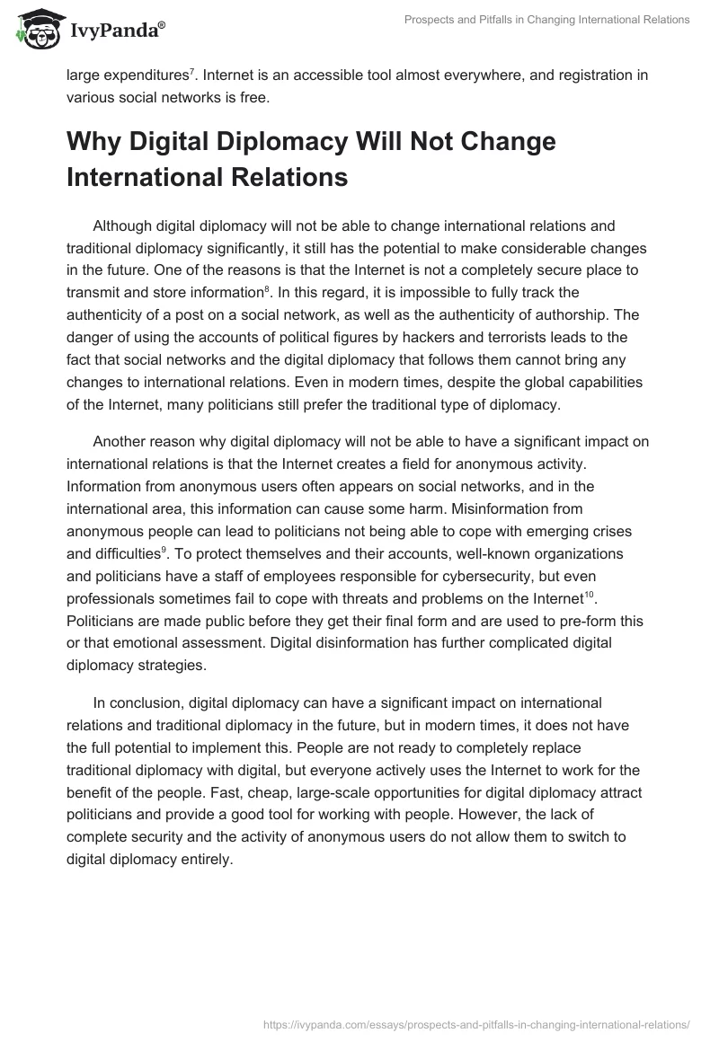 Prospects and Pitfalls in Changing International Relations. Page 2