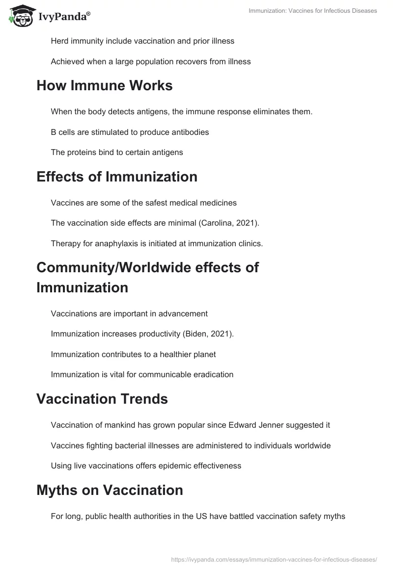 Immunization: Vaccines for Infectious Diseases. Page 2