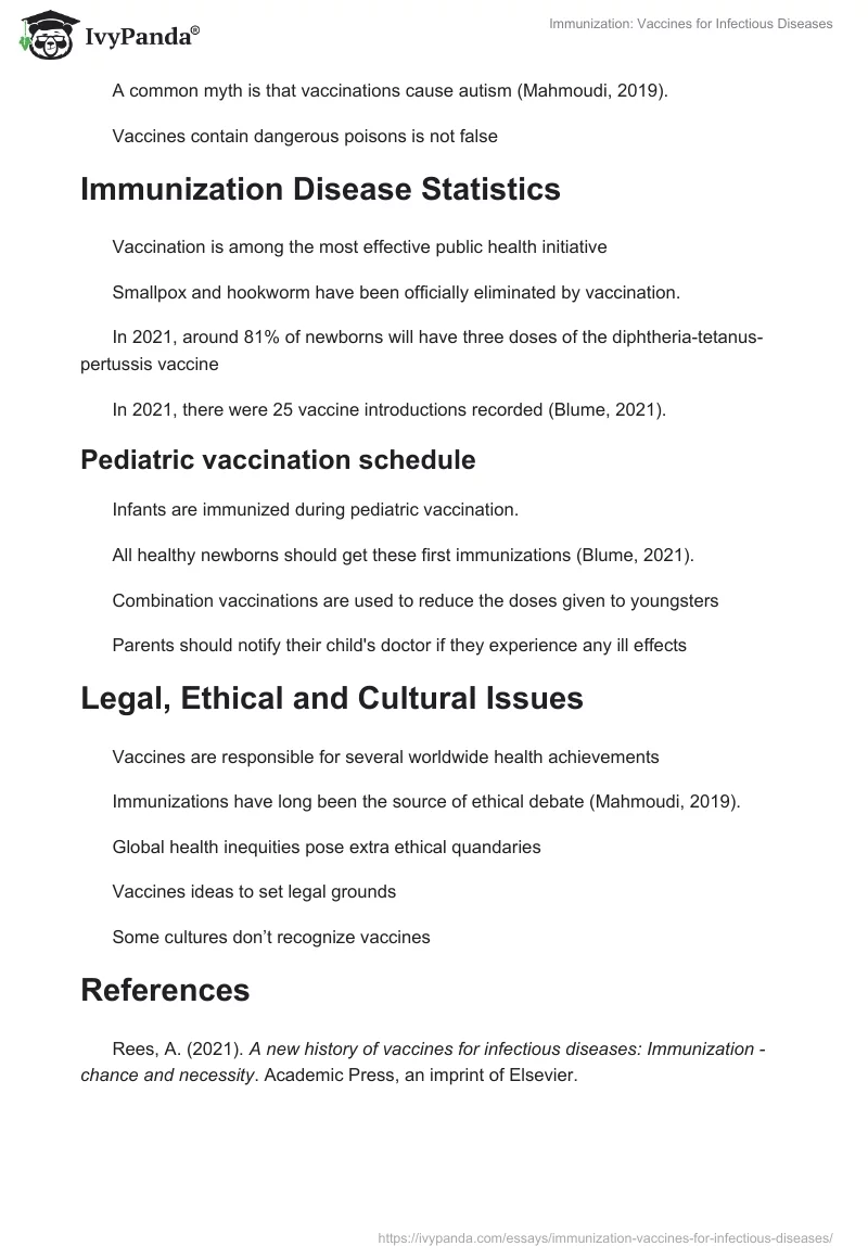Immunization: Vaccines for Infectious Diseases. Page 3