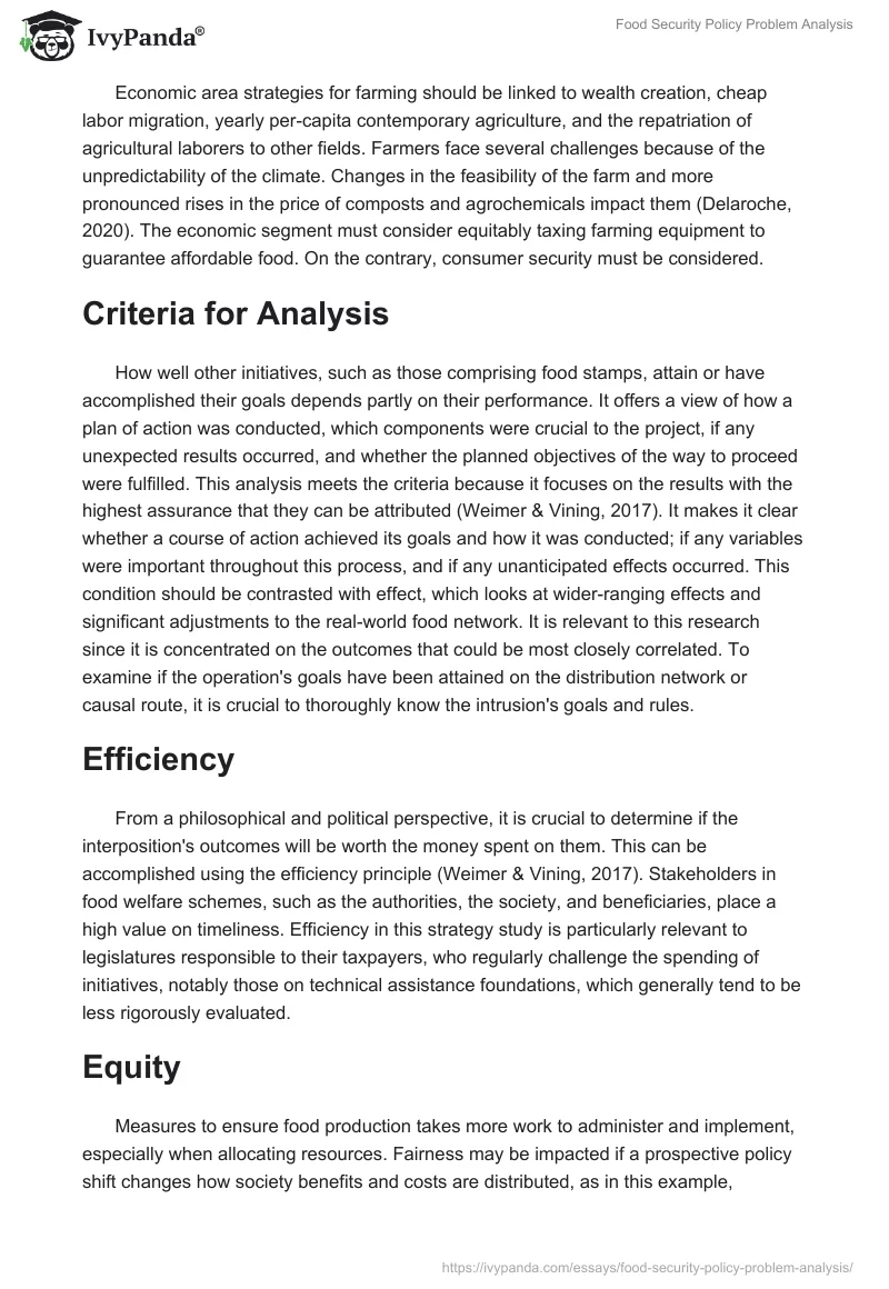 Food Security Policy Problem Analysis. Page 5
