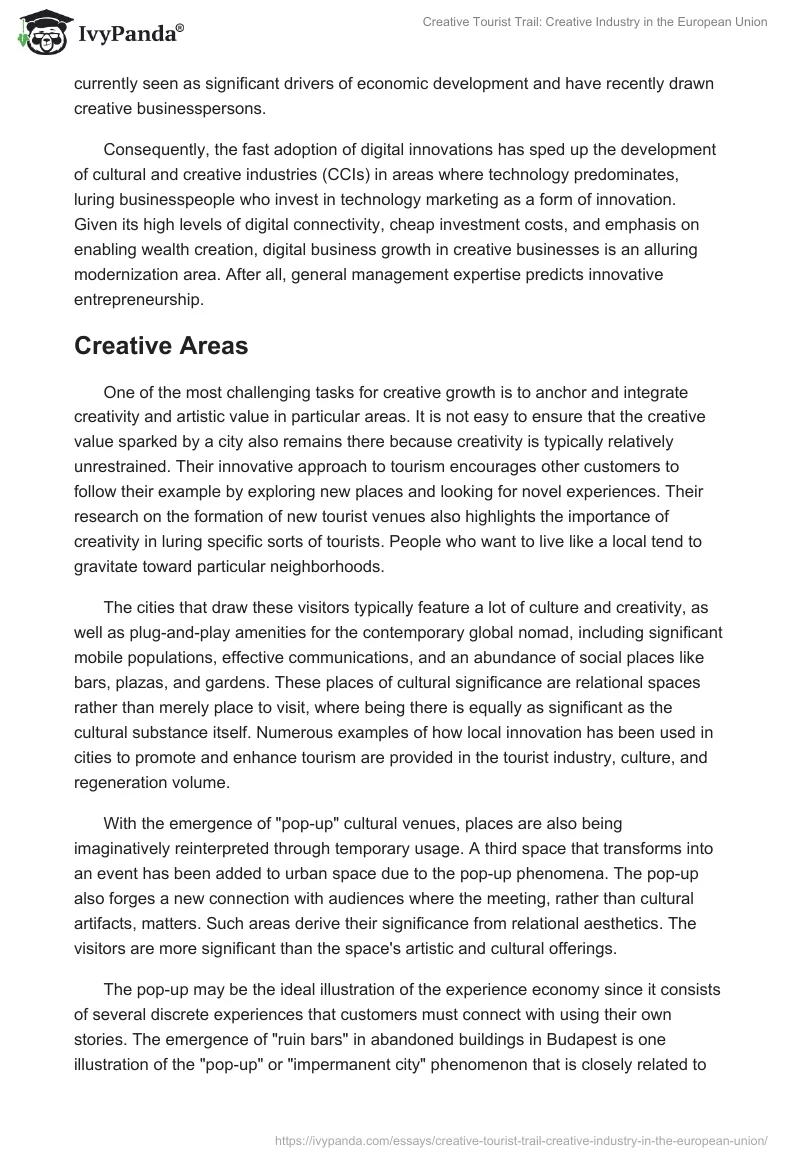 Tourism and Creativity: Creative Tourist Trail in Budapest. Page 2
