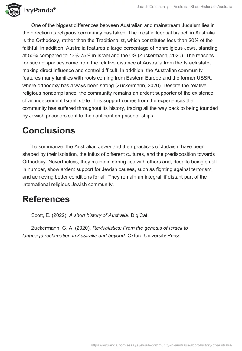 Jewish Community in Australia: Short History of Australia. Page 2