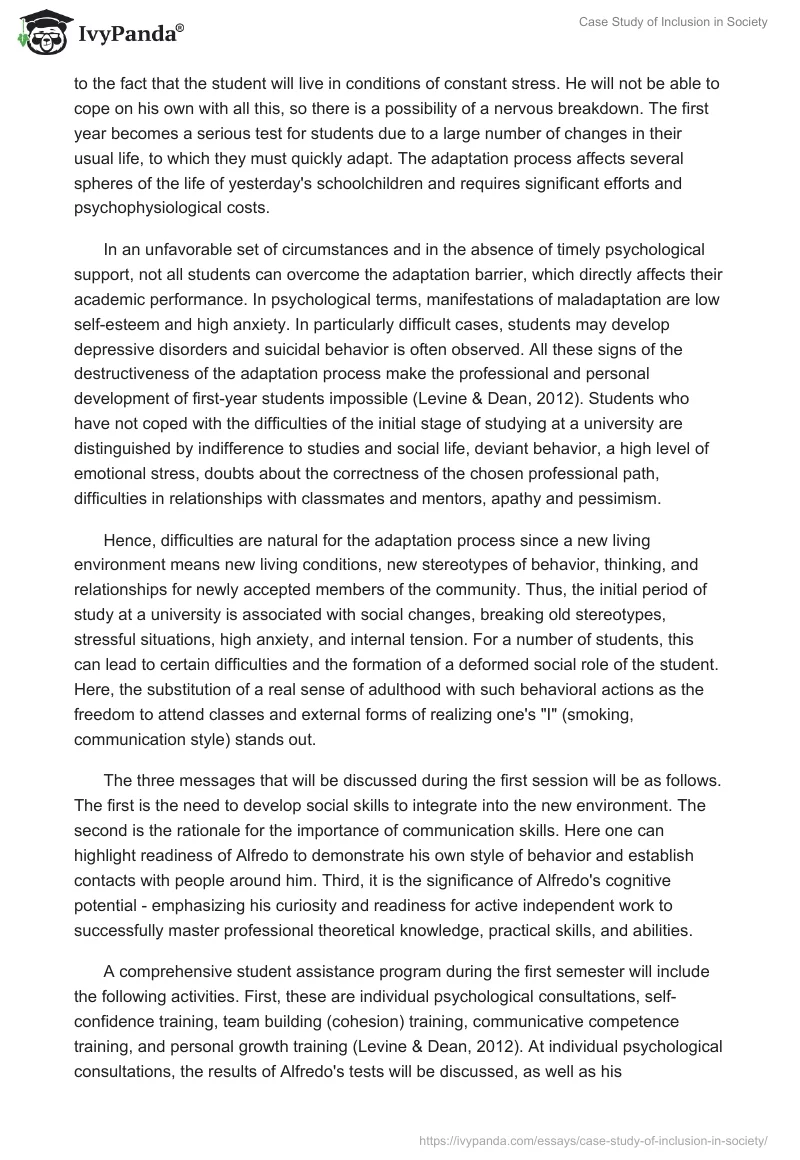 Case Study of Inclusion in Society. Page 2