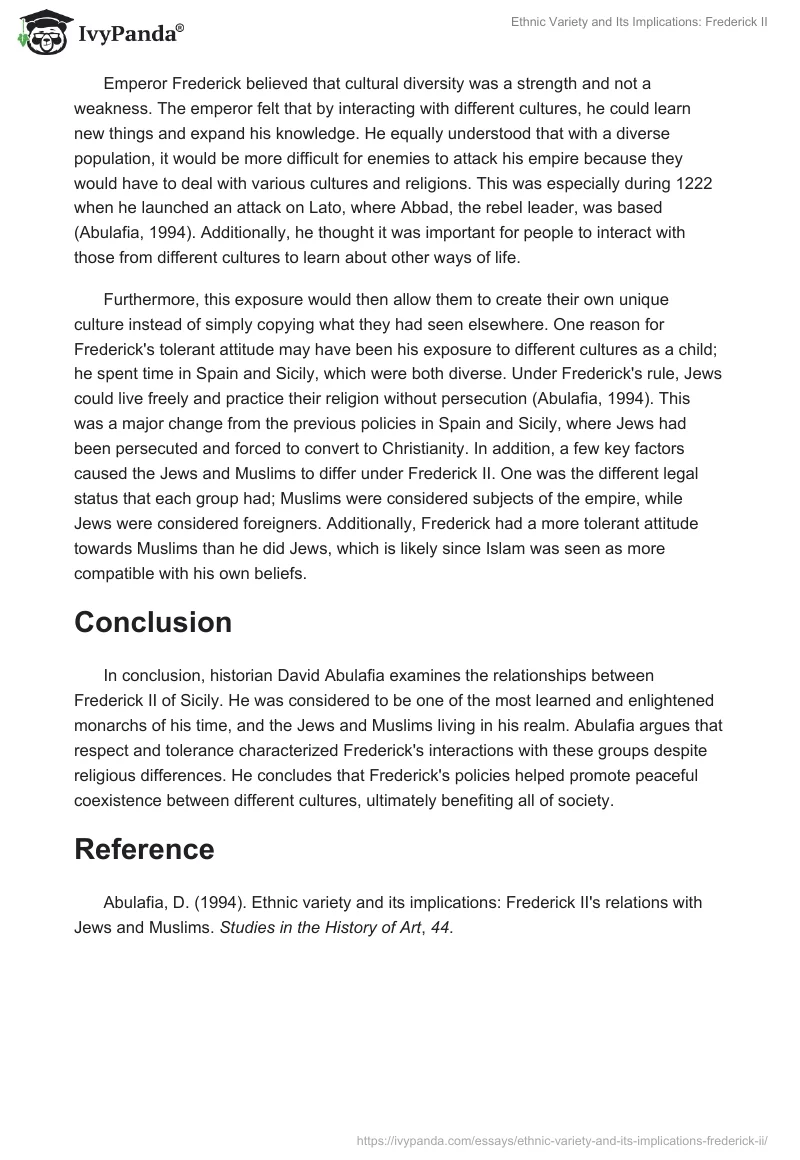 Ethnic Variety and Its Implications: Frederick II. Page 2