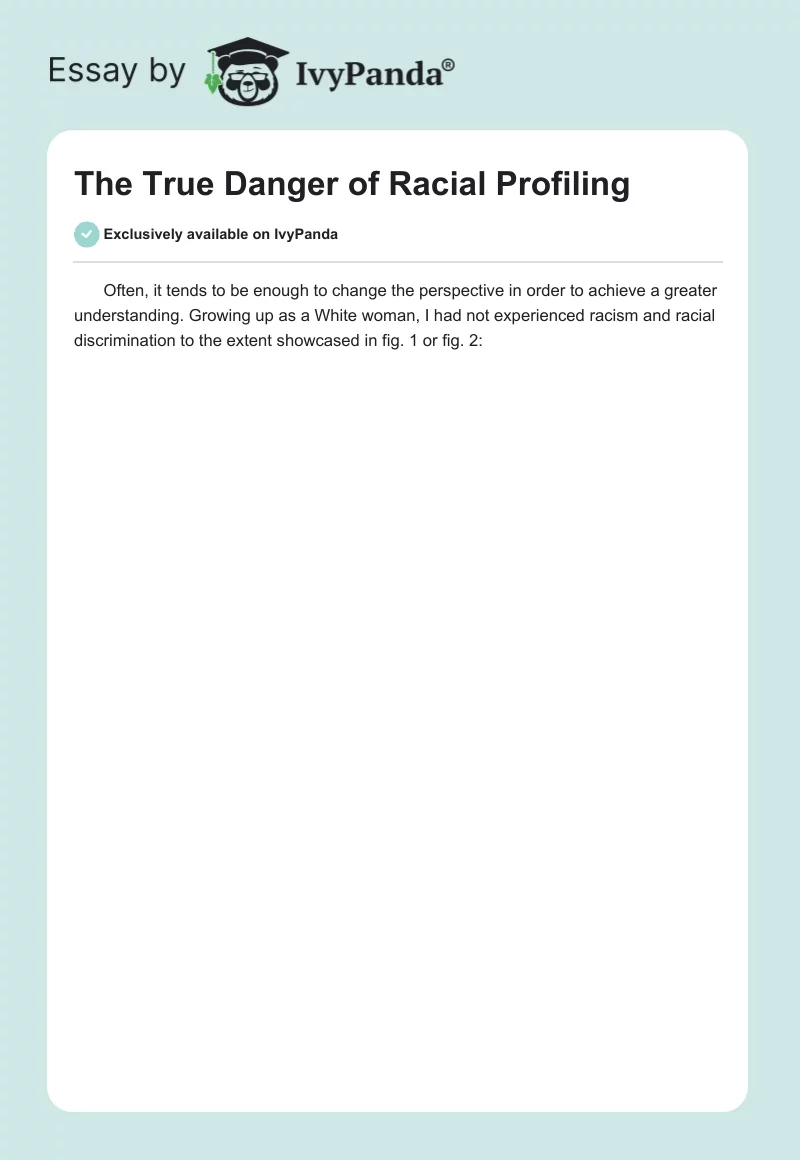 The True Danger of Racial Profiling. Page 1